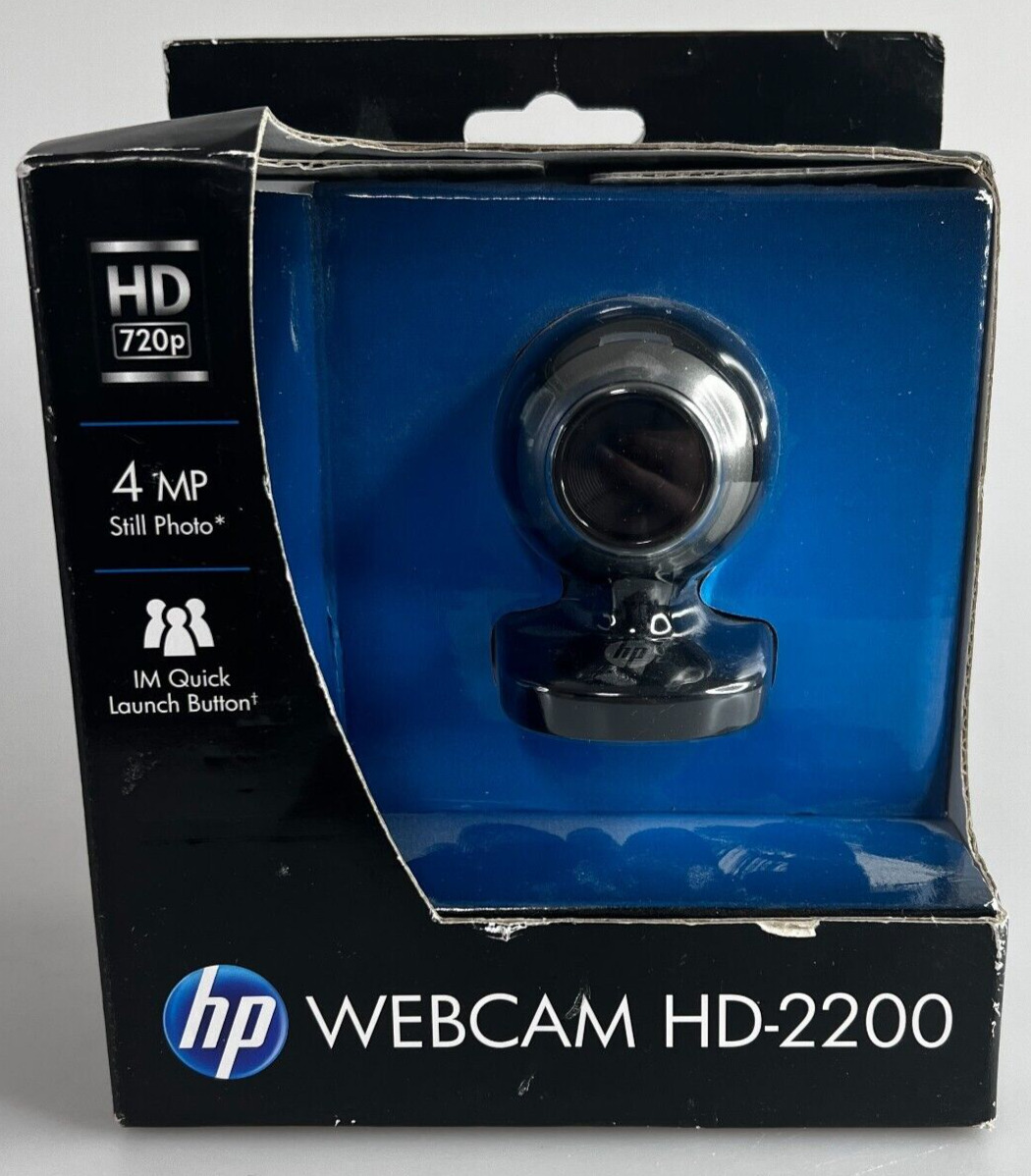HP HD-2200 Webcam - 4MP 720p 30fps - USB 2.0 Clips Mic Tilt 1280x720