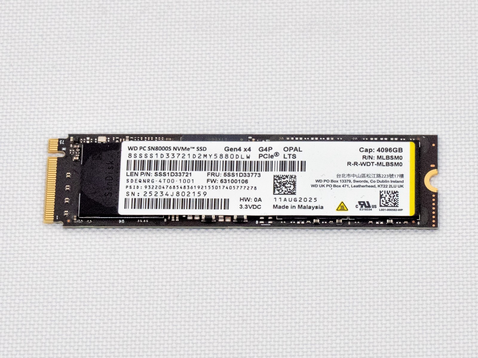 WD Western Digital SN8000S 4TB M.2 2280 NVMe PCIe 4.0 SSD Opal - New Open Box