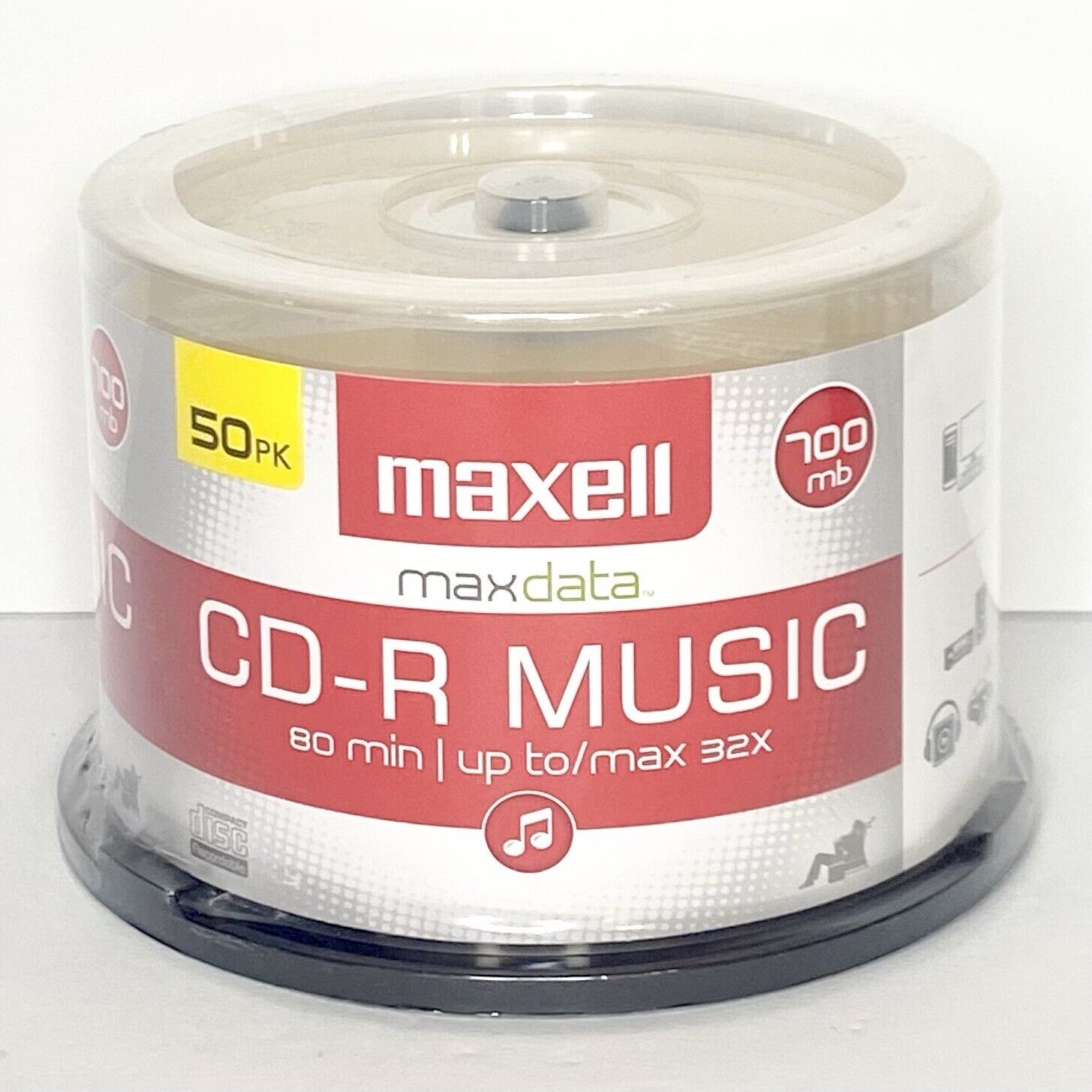 Maxell CD-R Music MaxData 50pk Spindle 80min 700MB New/Sealed
