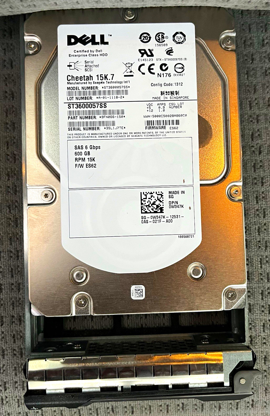 Lot of 4 Dell Cheetah 15K.7 600GB 15K SAS 6Gbps 3.5in HDD ST3600057SS