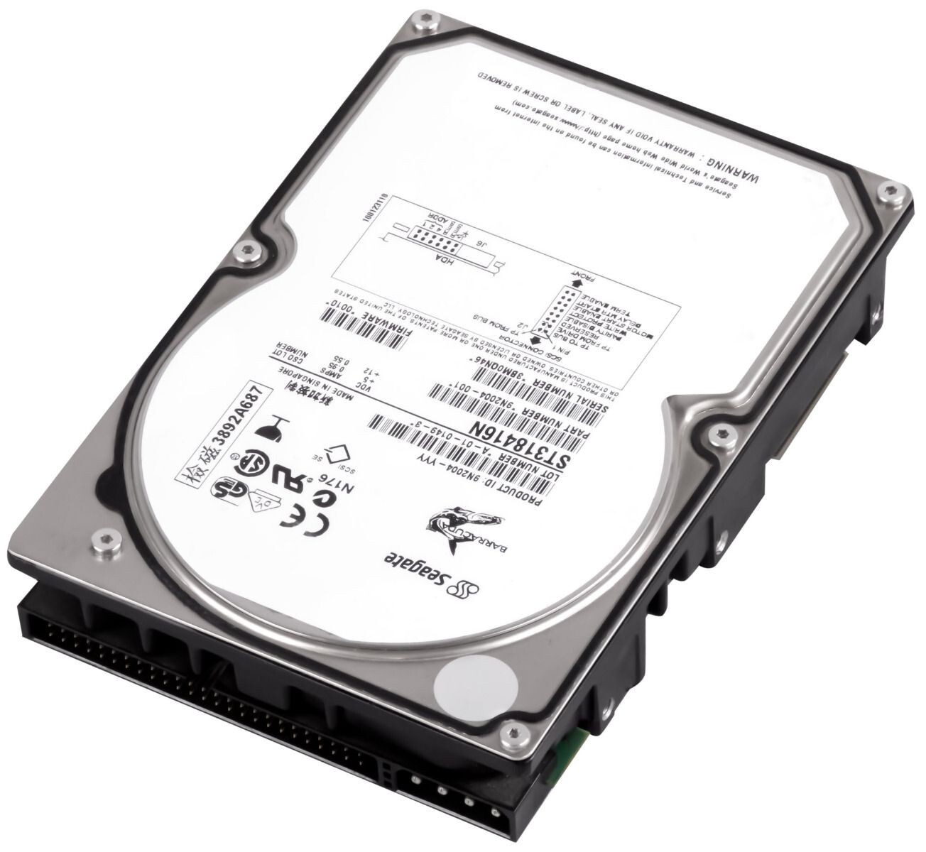 HARD DRIVE SEAGATE BARRACUDA 18XL ST318416N 18.4GB 7200RPM 512KB 50-PIN SCSI