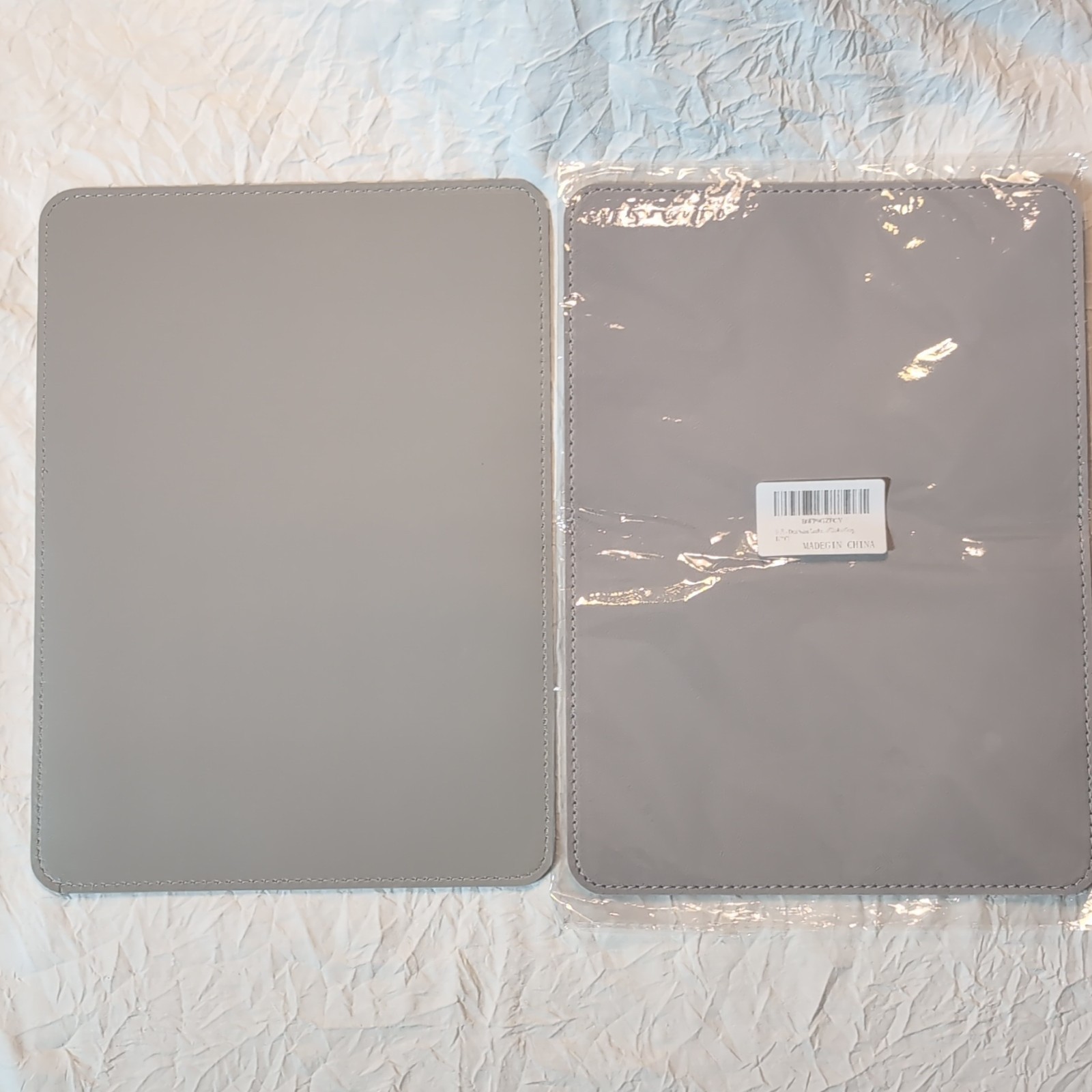 Double-Sided Non-Slip Leather Desk Pad Mouse Mat Gray 11 x 8.5 in