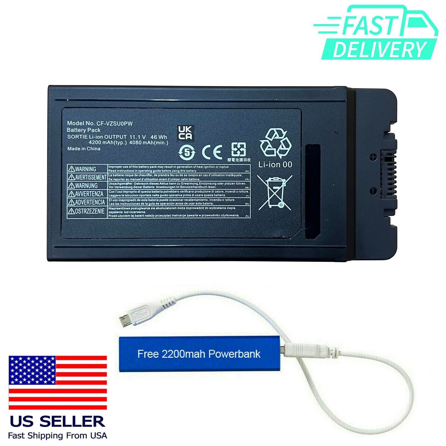 CF-VZSU0PW REPLACEMENT BATTERY FOR TOUGHBOOK CF-54 11.1V 46WHR CF-VZSU0PR