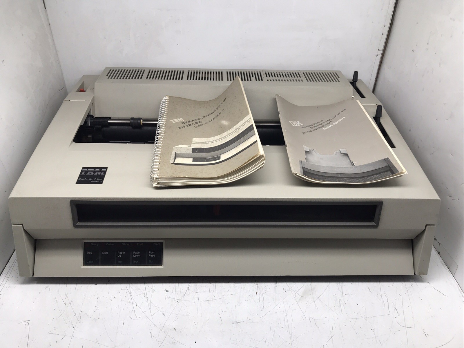 Vintage IBM Quietwriter Printer Model 2 5201-002 w/ Guides *POWERS ON