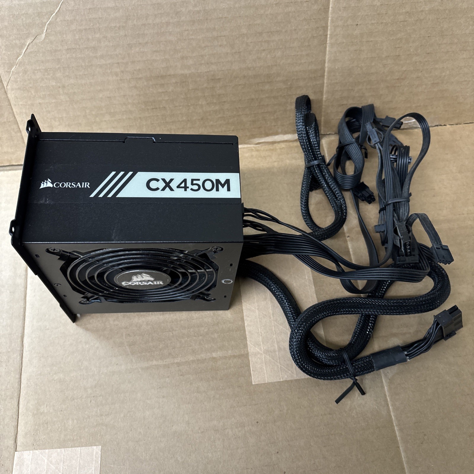 Corsair CX450M RPS0027 450W Power Supply With Power Cable + Cords - Works Great