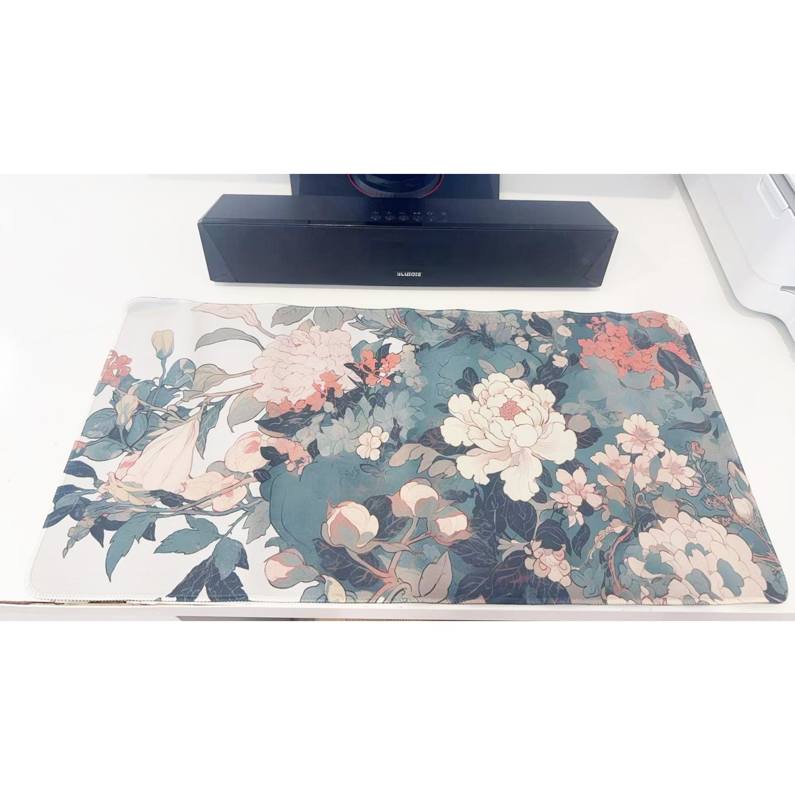 Peony & Floral Large Gaming Mouse Pad 23.6"x11.5" Non-Slip Desk Keyboard Mat