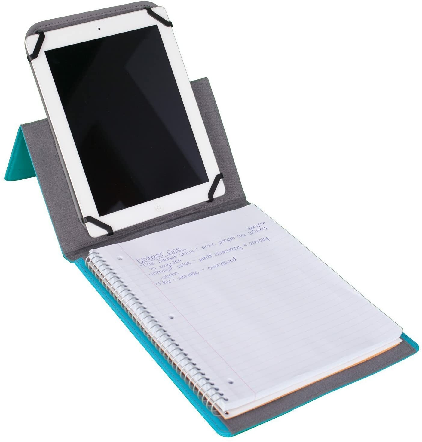 Mead Five Star Tablet Stand and Notebook Case Teal Blue 11.75 x 9.75" Tech Org
