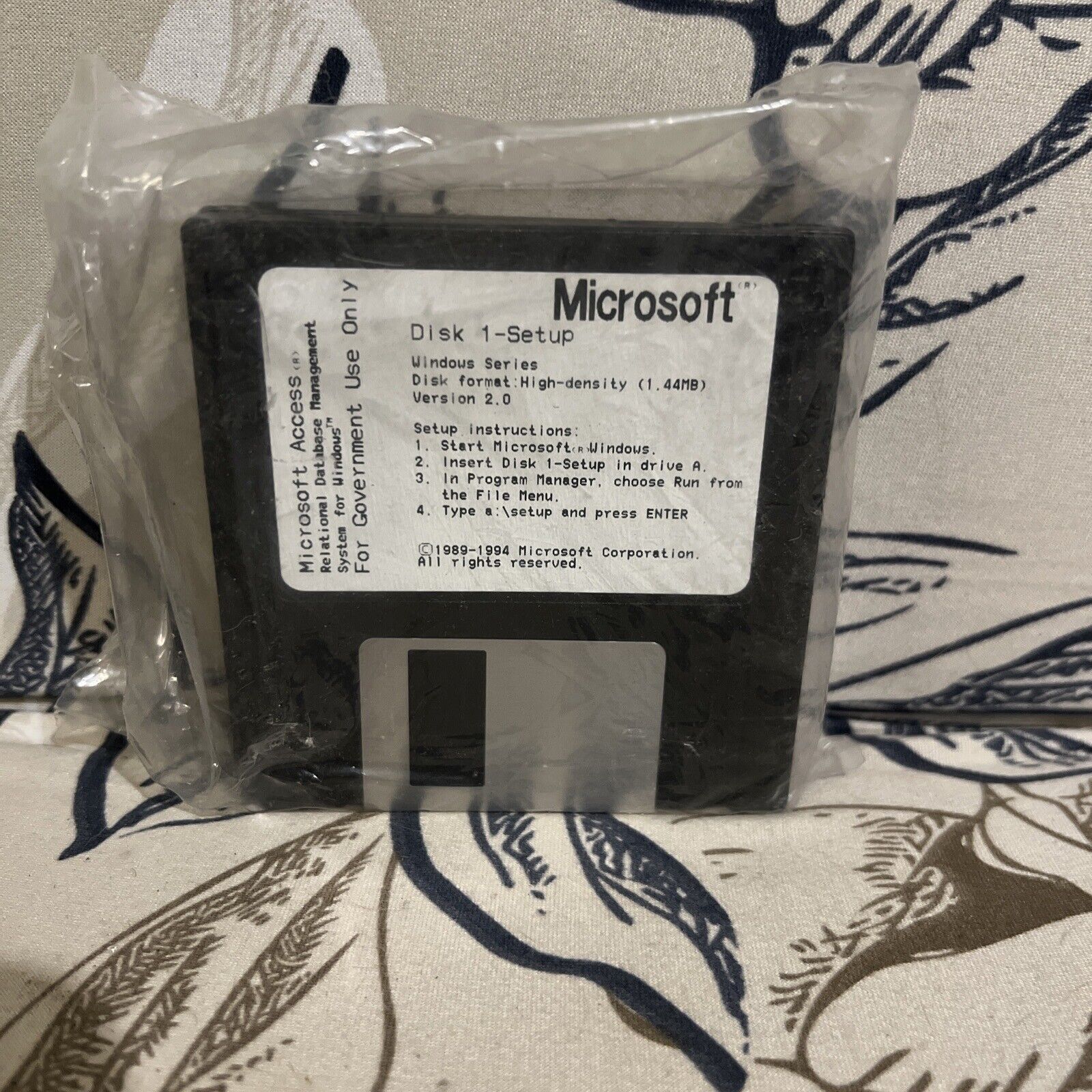 Microsoft Access For Windows Ver 2.0 Set 8 3.5” Floppy Disks - Government RARE