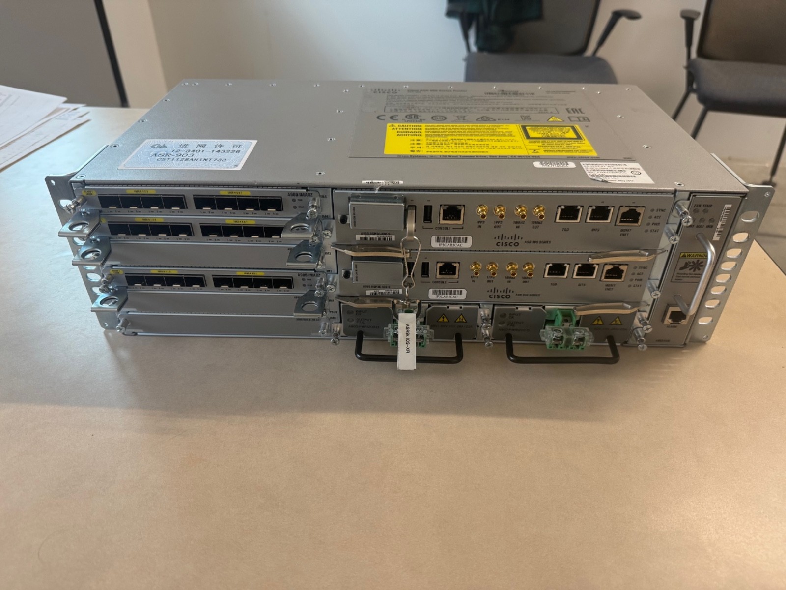 Cisco ASR-903 2x A900-RSP3C-400-S, 3x A900-IMA8Z,1x A903-Fan, 2x A900-PWR1200-A