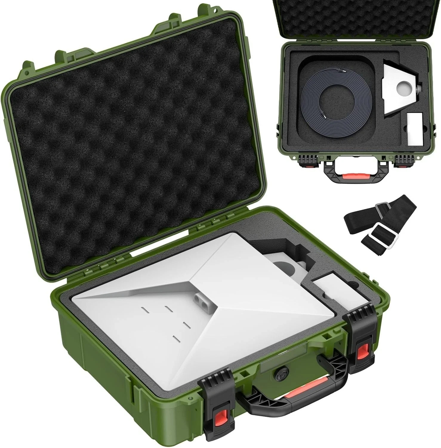 Starlink Mini Case, IP67 Waterproof Starlink Mini Hard Case with Portable Green