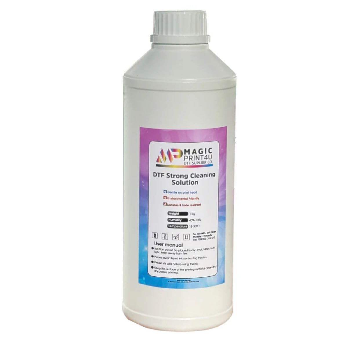 DTF Strong Cleaning Solution 1000ml Heavy Duty Printhead Cleaner for Direct t...