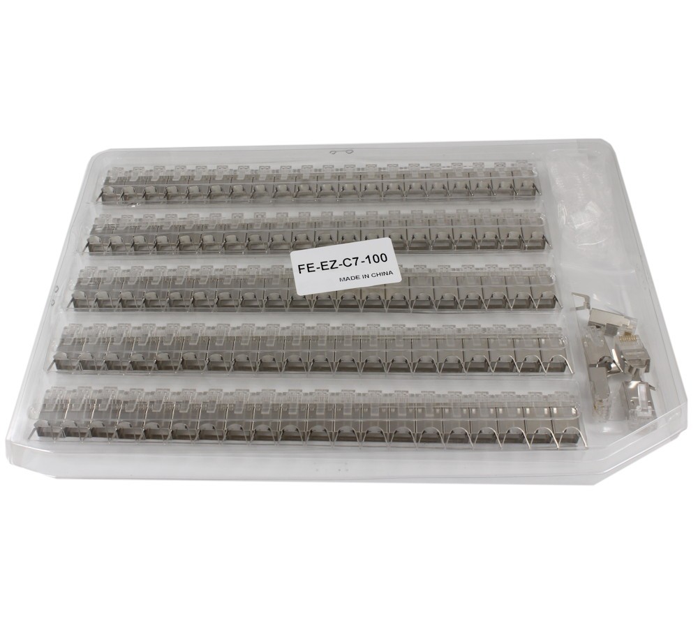 EZ-RJ45 Modular Plugs for CAT7 Shielded Wire, Pack of 100 - RJ45 Connectors