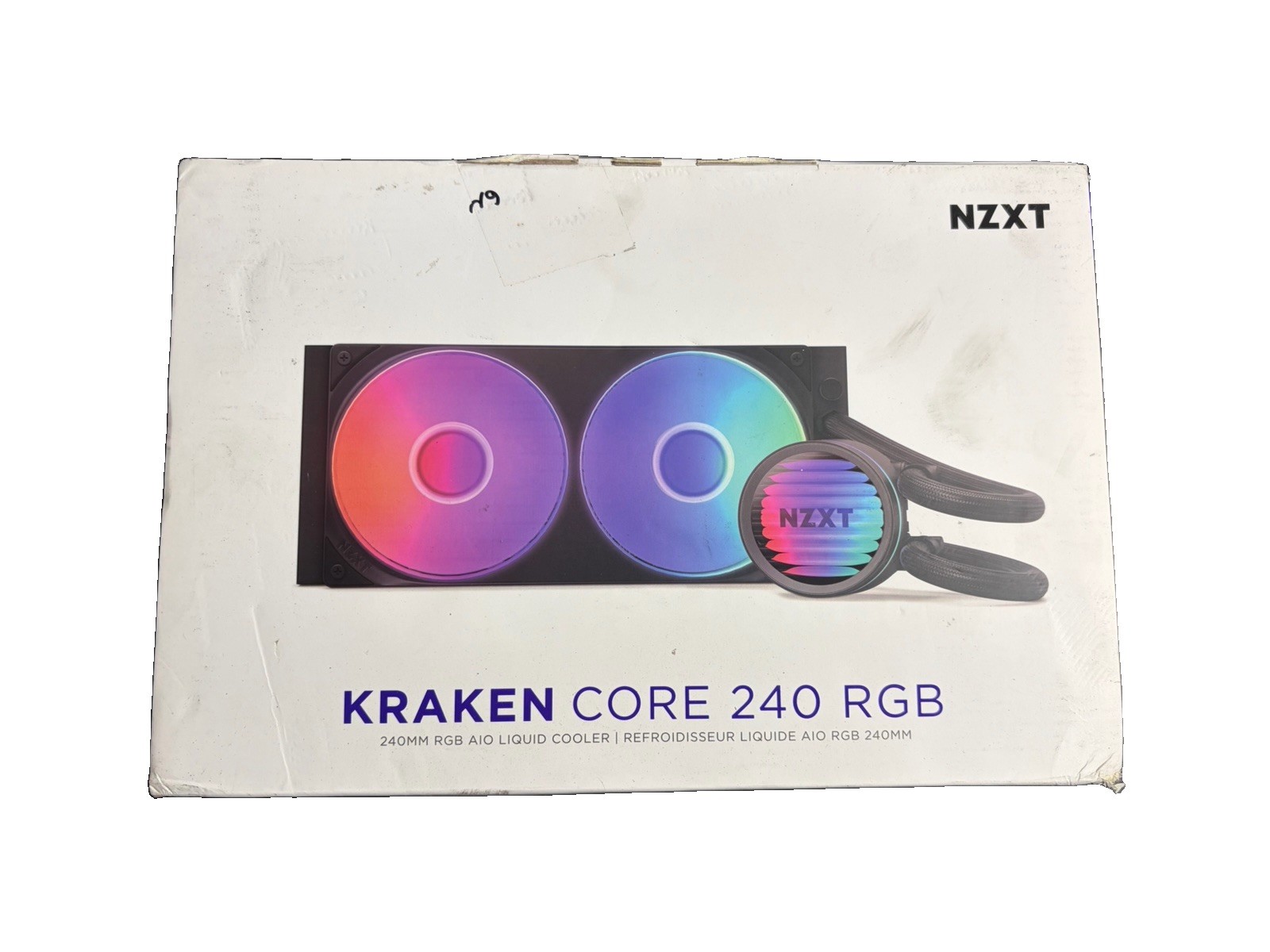 NZXT Kraken Core 240 RGB 240mm AIO Liquid CPU Cooler Black Open Box New