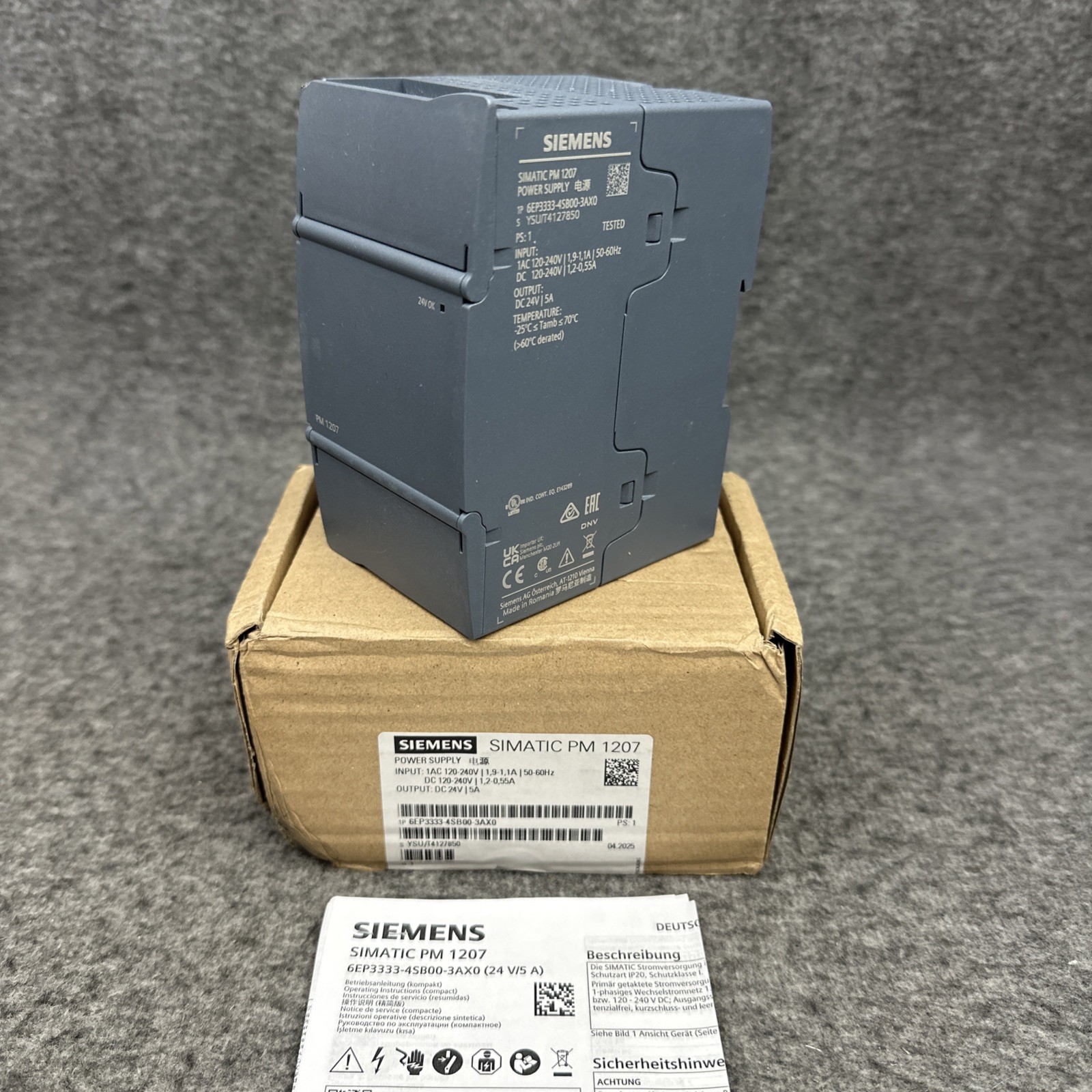 Siemens 6EP3333-4SB00-3AX0 SIMATIC PM 1207 Power Supply NEW OPEN BOX
