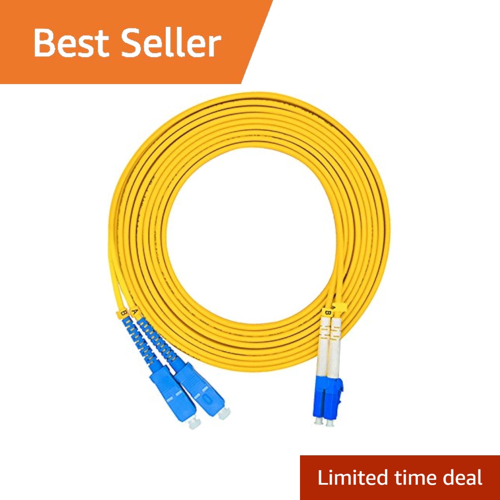Jeirdus 10M/33ft LC to SC Duplex Single-Mode Fiber Optic Patch Cable