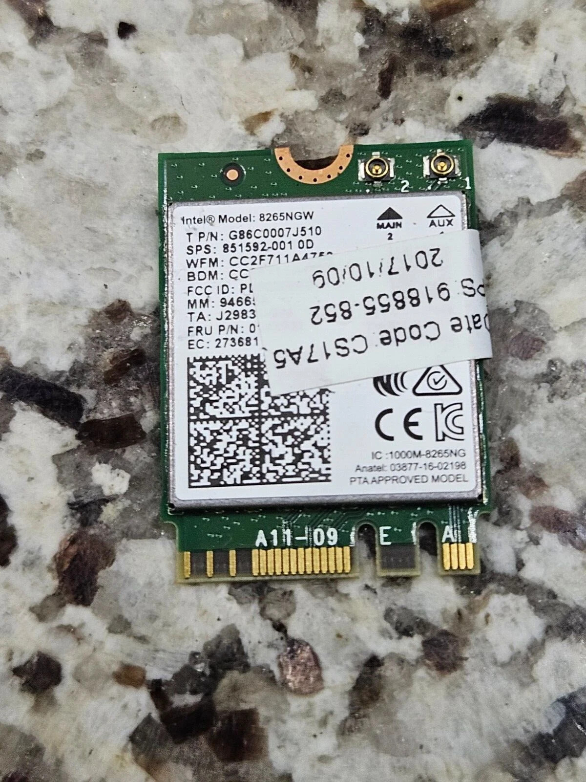918855-852 910264-852 / 01AX704 WLAN 11AC 2X2 INT 8265NGW HP 640 G3 USA 