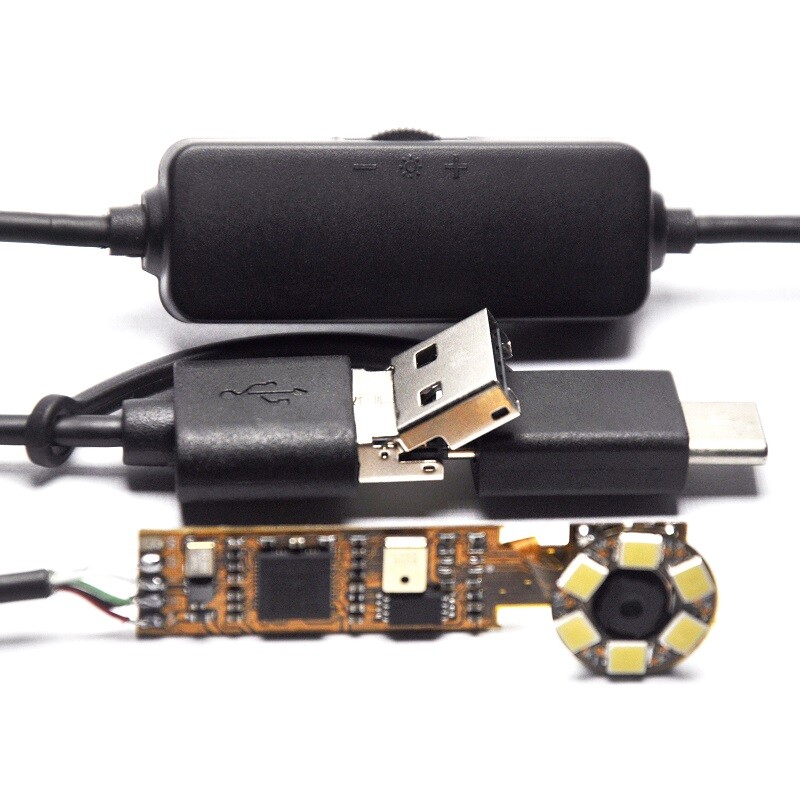 8MP USB Endoscope Borescope Inspection Camera with 6LED Light for Industrial