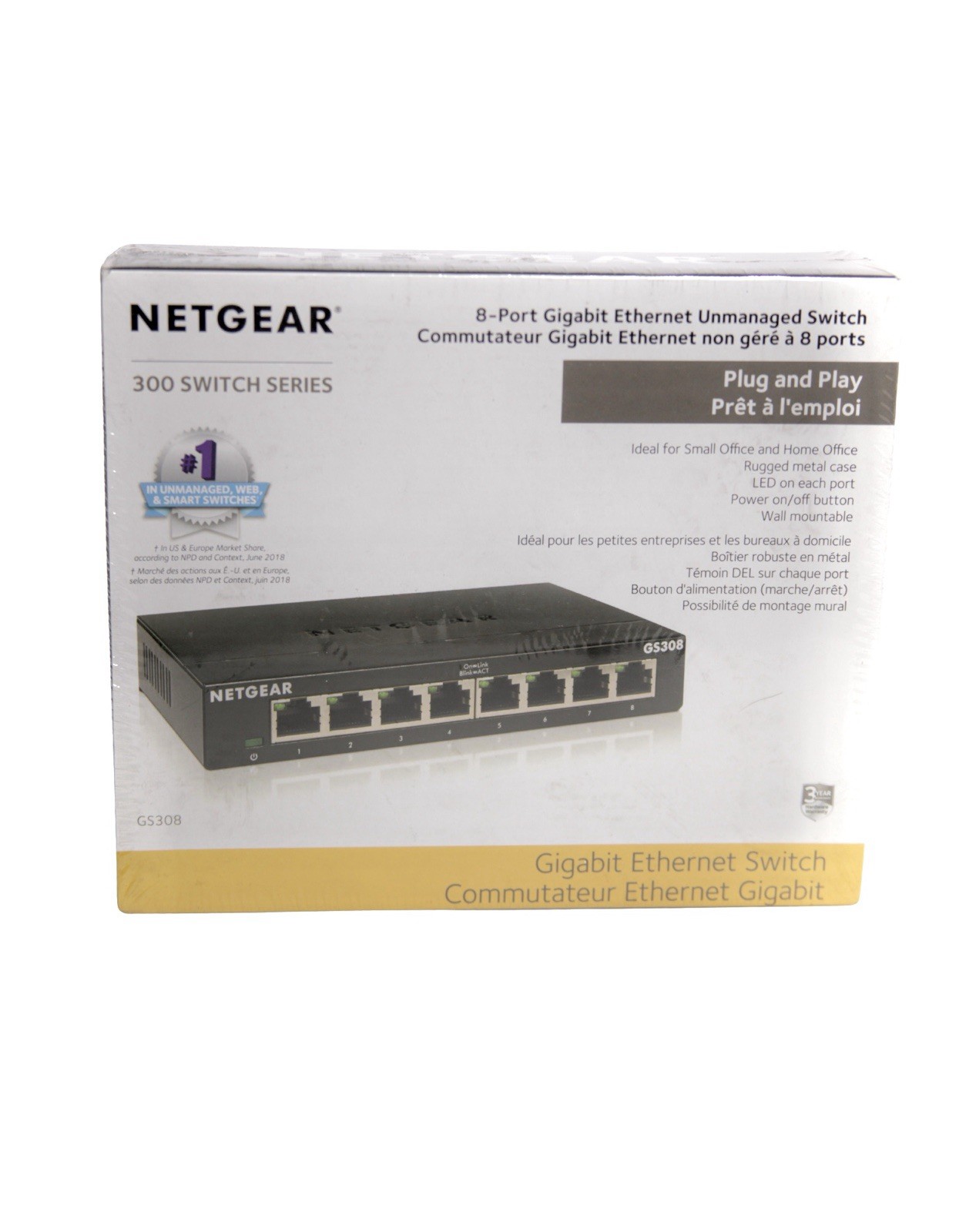 Netgear 300 Switch Series 8 Port Gigabit Brand New Sealed Unopened Box
