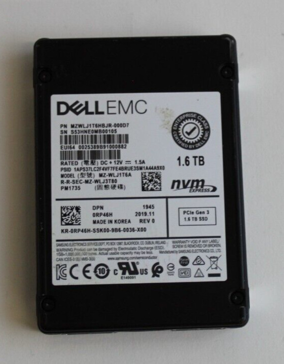 DELL EMC 0RP46H Samsung PM1735 MZ-WLJ1T6A 1.6TB NVMe 2.5