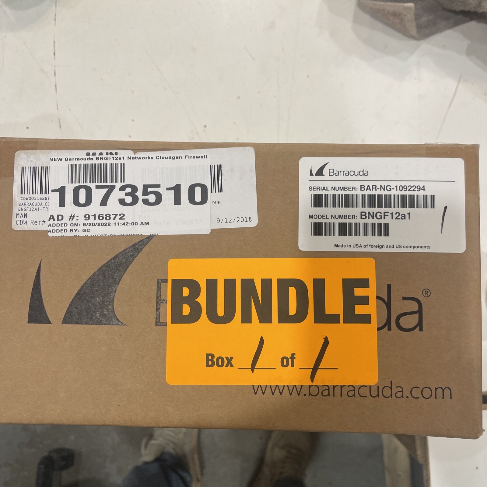 Barracuda BNGF12a1 Networks Cloudgen Firewall F12 Bundle . 30days  warranty.