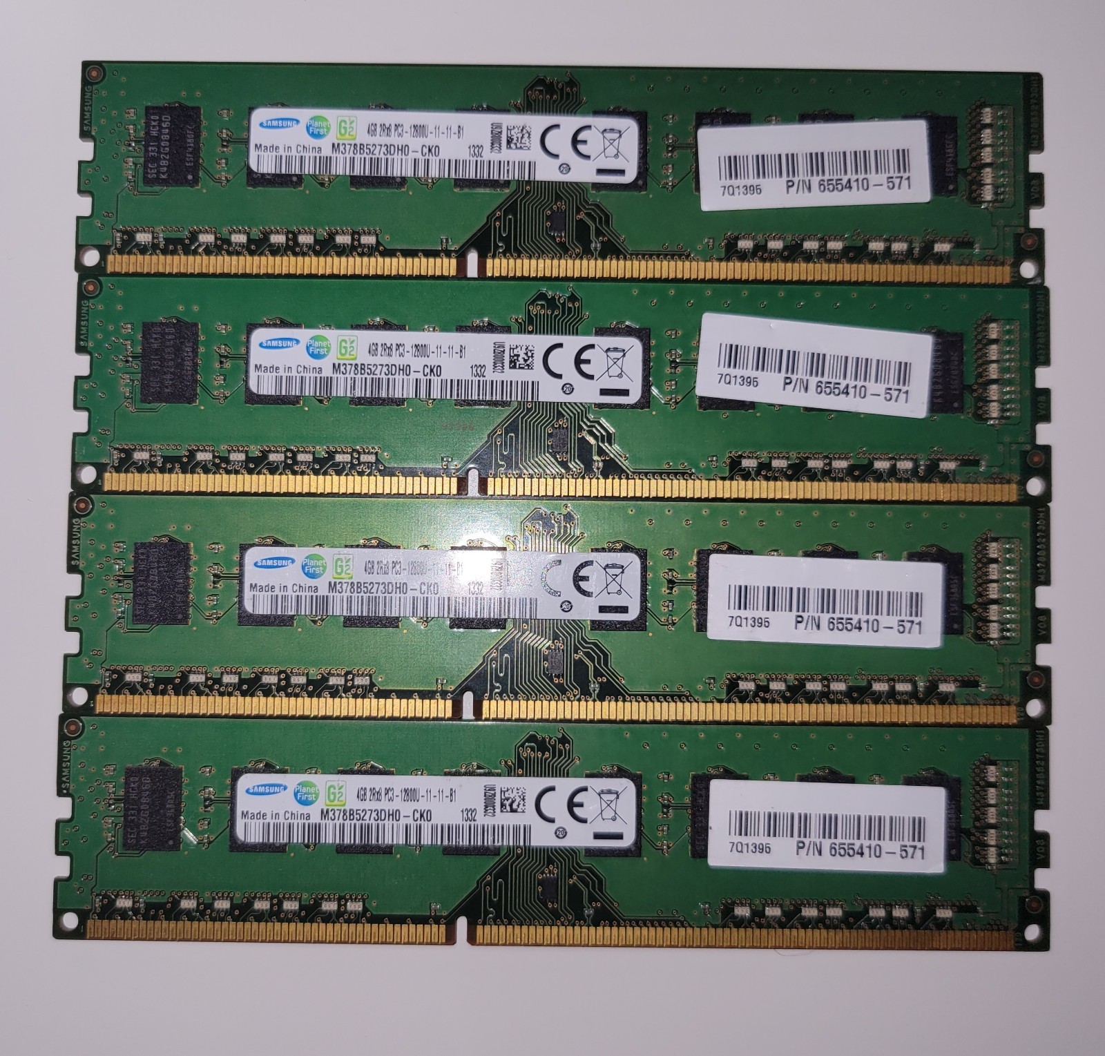 Samsung 16GB (4x4GB) DDR3 1600 (PC3 12800) Desktop Memory RAM M378B5273DH0-CK0