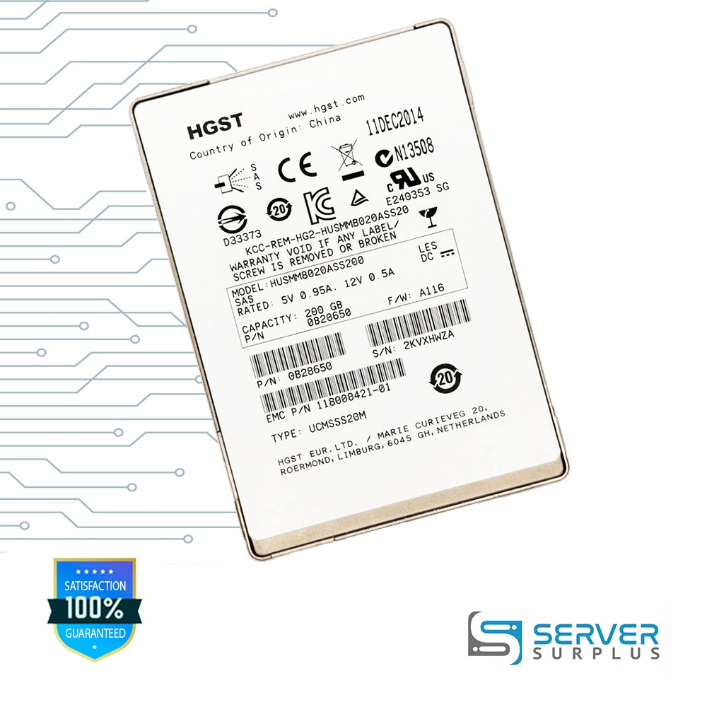 HGST HUSMM8020ASS200 200GB SAS 2.5 in Enterprise SSD | 0B28650