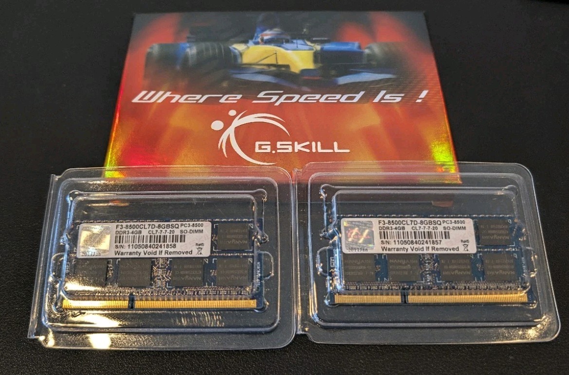 G.SKILL F3-8500CL7D-8GBSQ DDR3 8GB RAM PC3-8500