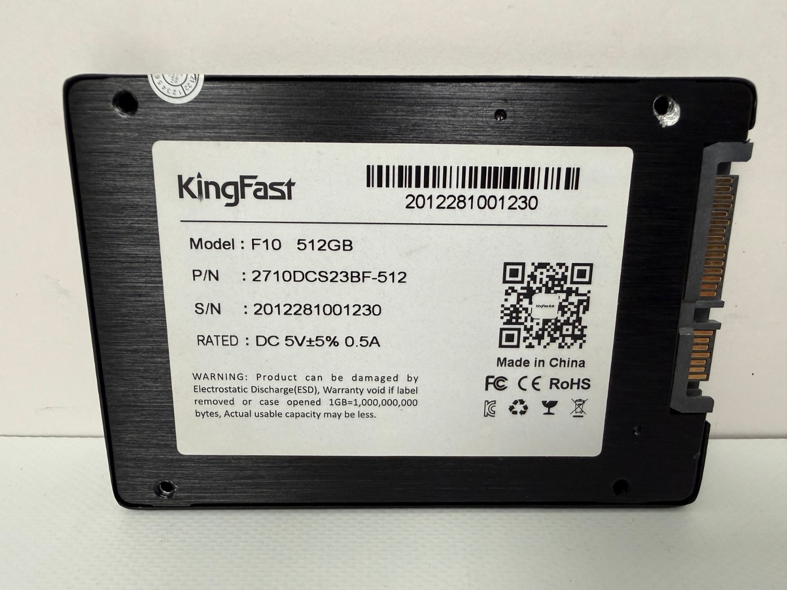 KINGFAST F10 512GB 2710DCS23BF-512 SATA HARD DRIVE