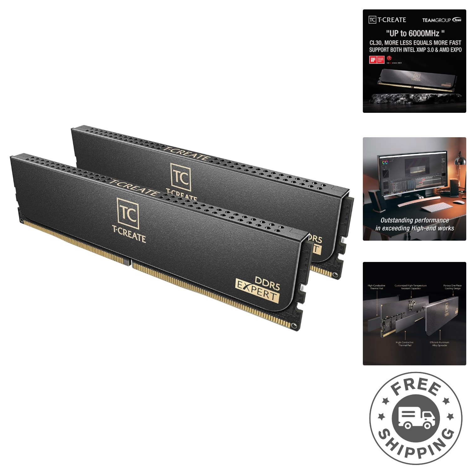 T-Create Expert CL30 32GB DDR5 Overclocking Memory - 6000MHz Black Upgrade