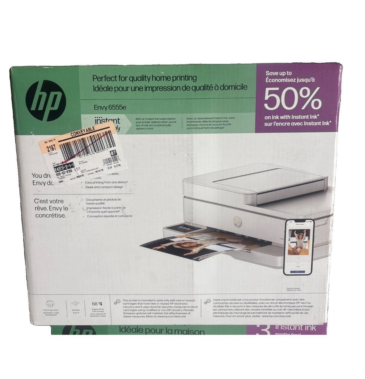 HP Envy 6555e Wireless All-in-One Color Printer Scanner Copier (714N5A)
