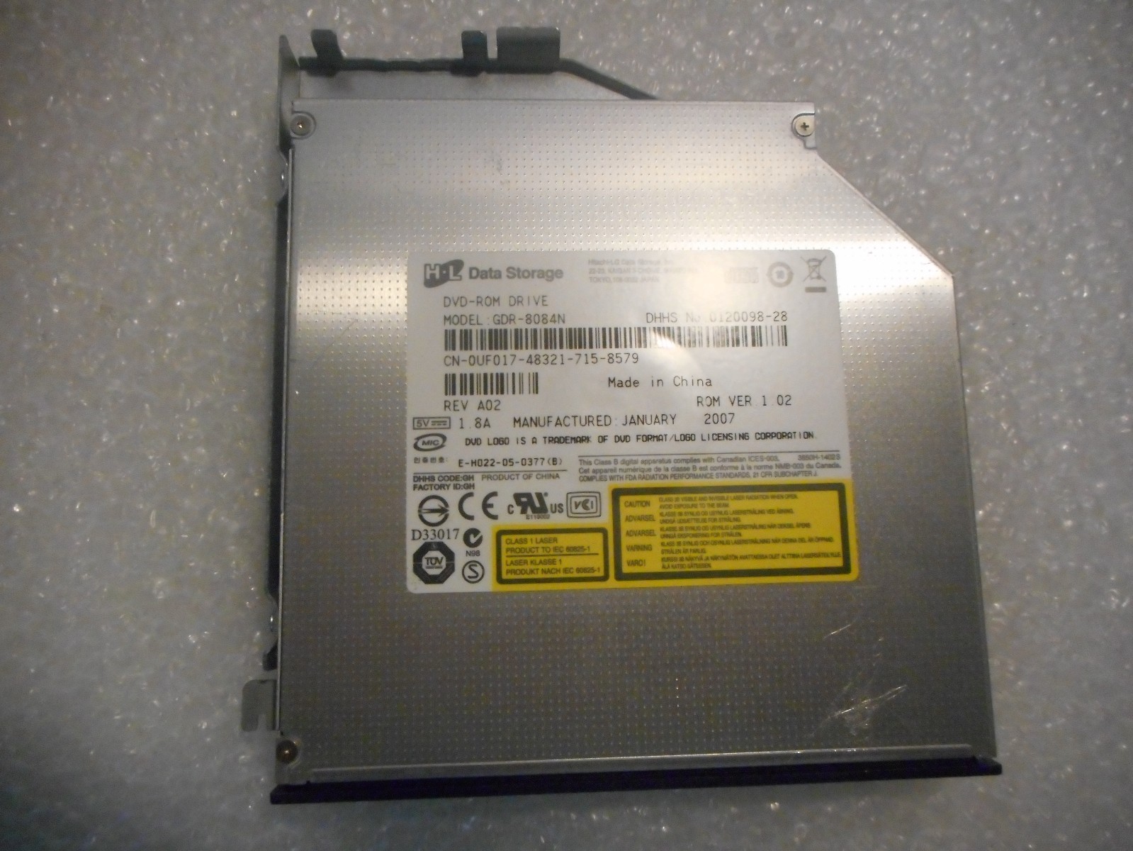 Genuine Dell Hitachi-LG DVD-ROM Drive GDR-8084N WithTray THC03 UF017 