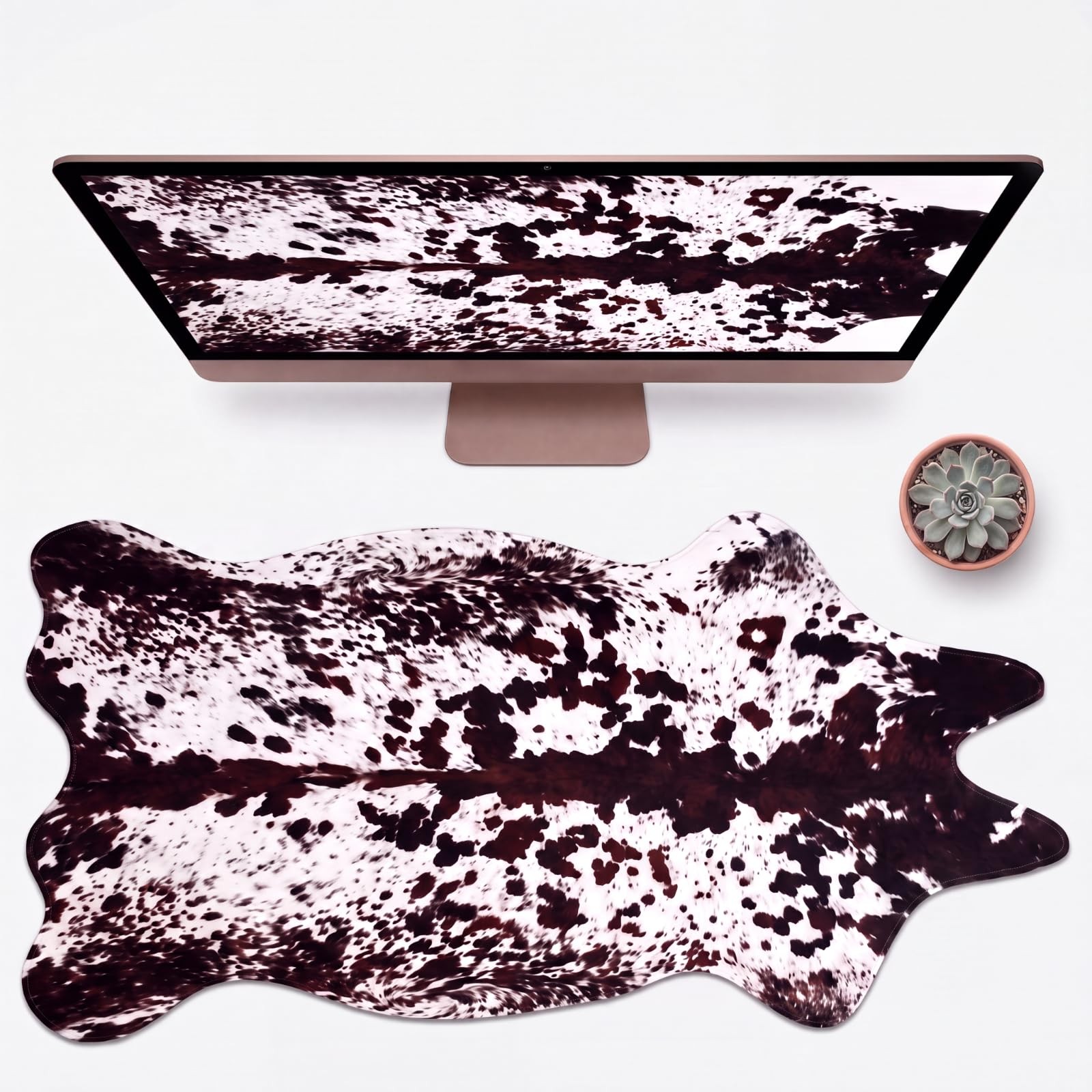 Large Cow Print Desk Mat Western Desk 31.5"x15.8"
