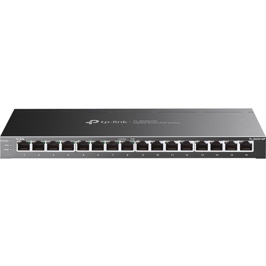 TP-Link JetStream 16-Port Gigabit Smart Switch with 8-Port PoE+ (tl-sg2016p)