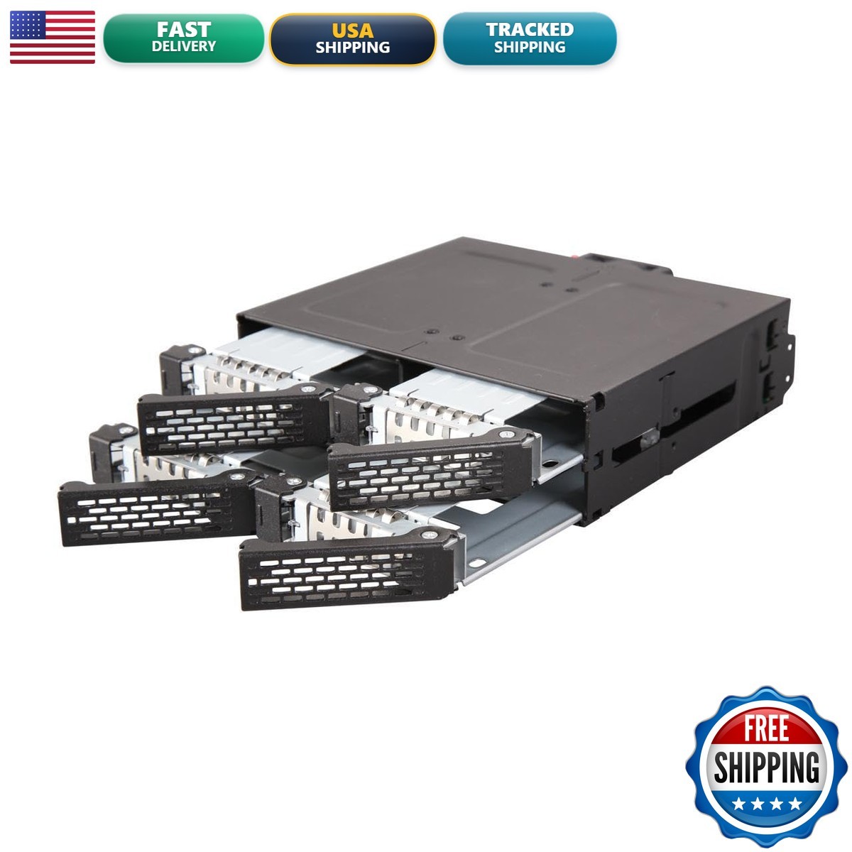ICY DOCK ToughArmor MB607SP-B 4 Bay 2.5 SAS/SATA HDD/SSD Enclosure for 5.25" Bay