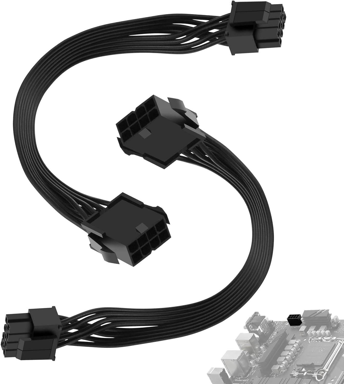 2 Pack 8 Pin CPU Power Extension Cable 4+4 EPS ATX 8 Pin Male Female 9 Inch