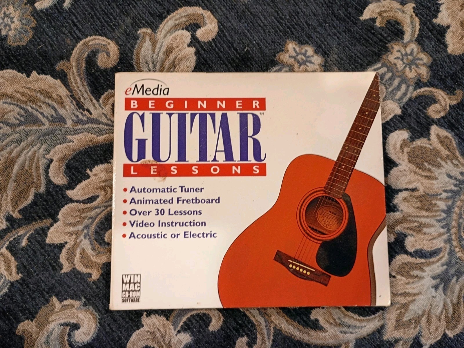 Beginner Guitar Lessons PC Mac CD ROM Acoustic Electric 30+ Lessons