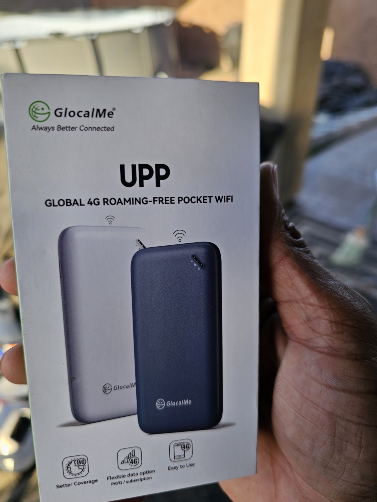 Fast 4G Portable WiFi Anywhere GlocalMe UPP Unlocked Hotspot Blue