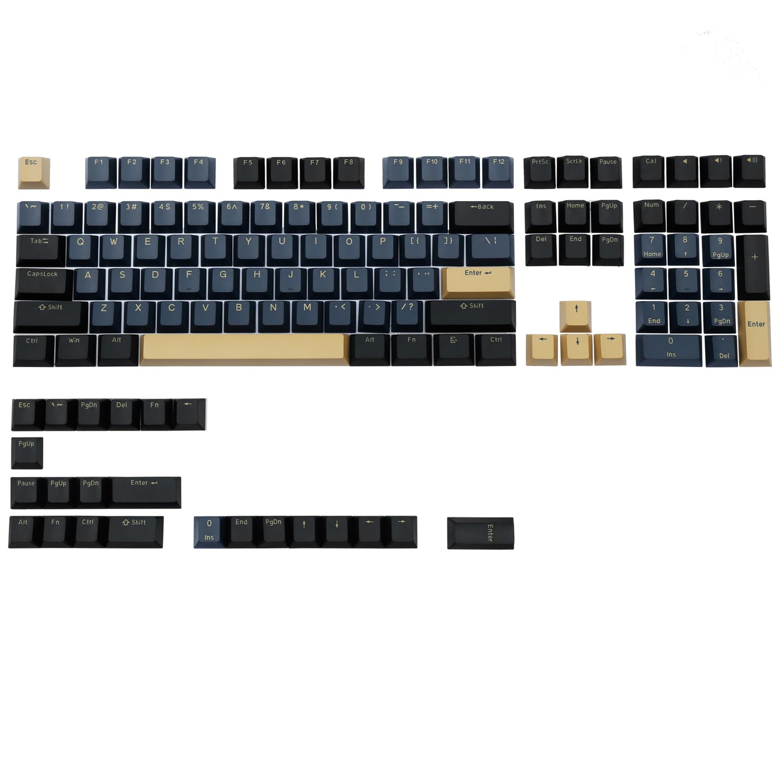 Doubleshot PBT Keycaps Cherry Profile Keyset US-ANSI Layout Key Caps for 61/6...