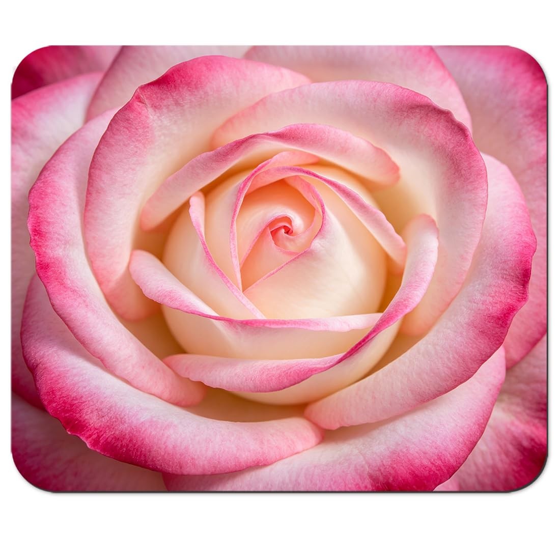 Wknoon Rose Floral Mouse Pad Pink and White Flower