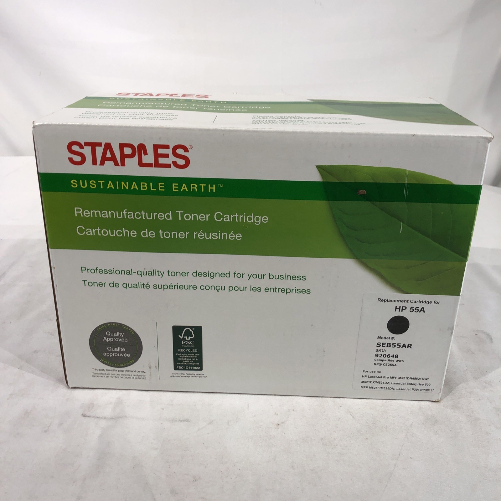 Staples- Black Toner Cartridge HP 55A CE255A2PK-NEW