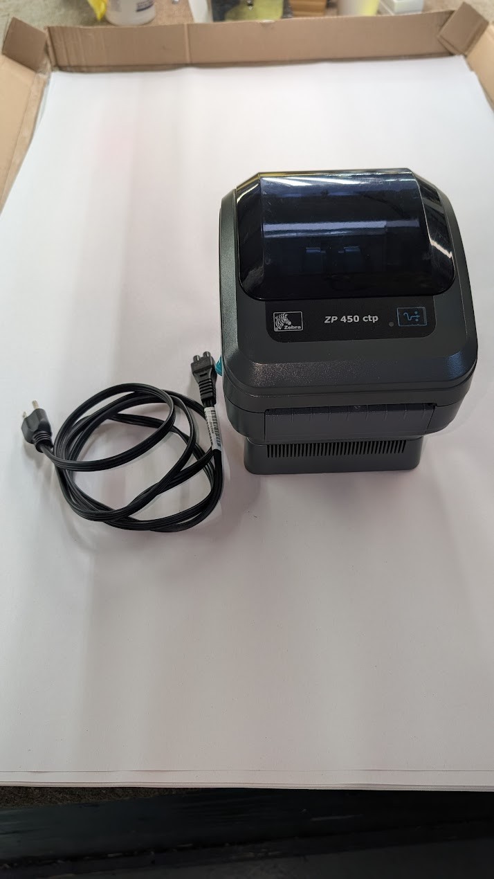 Zebra ZP450 CTP Portable Thermal Shipping Label Printer w/ Cables - TESTED WORKS