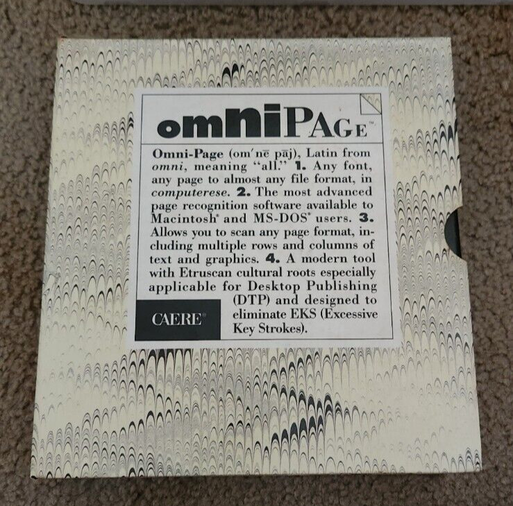 Omni Page Direct Ver. 2.0 for Mac 3.5 Flopy Disk Vintage 1992 Caere