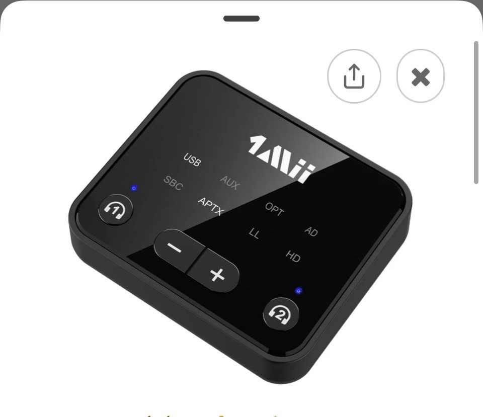 1Mii ML300 Bluetooth 5.3 Transmitter Receiver AptX Low Latency for TV Stereo