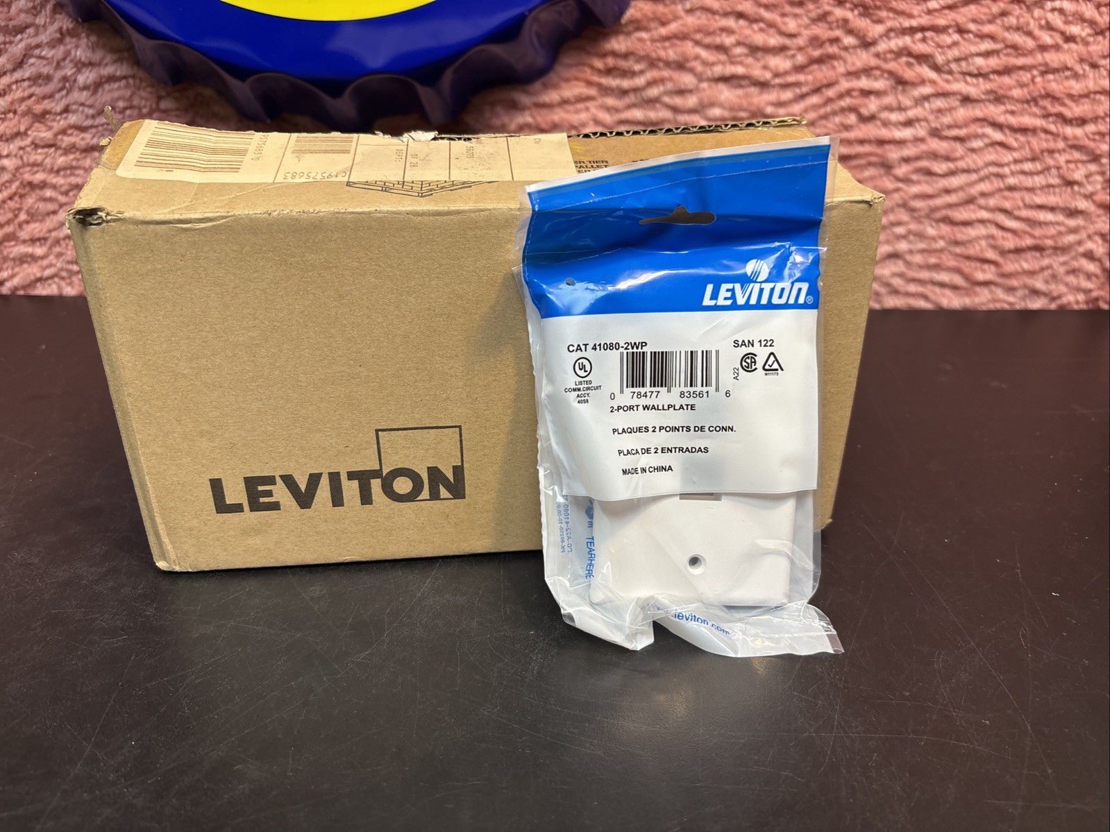 NEW Leviton 41091-2WN QuickPort Wallplate Single Gang 2-Port White BOX OF 25
