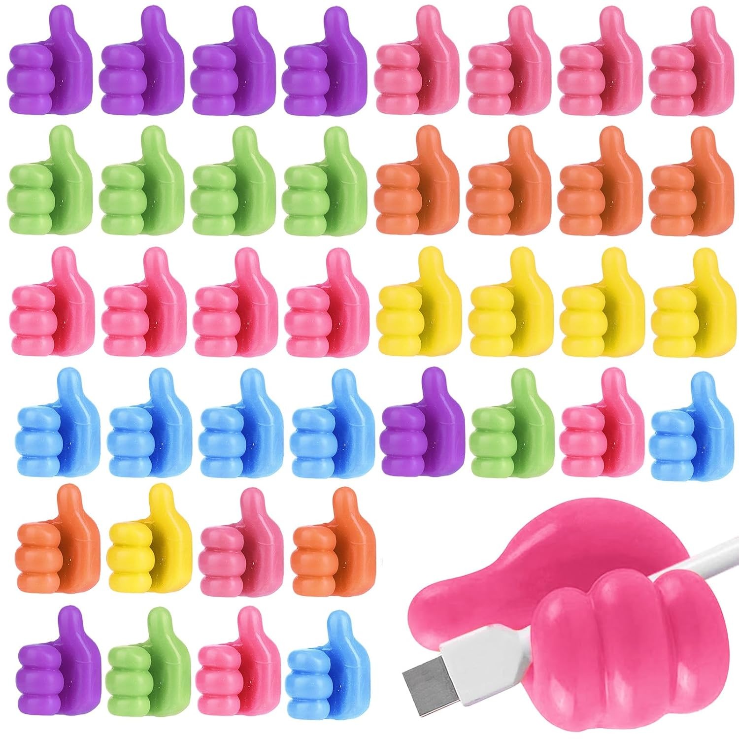 40 Pcs Self Adhesive Silicone Wall Thumb Holders Decorative Hooks Wall Mount