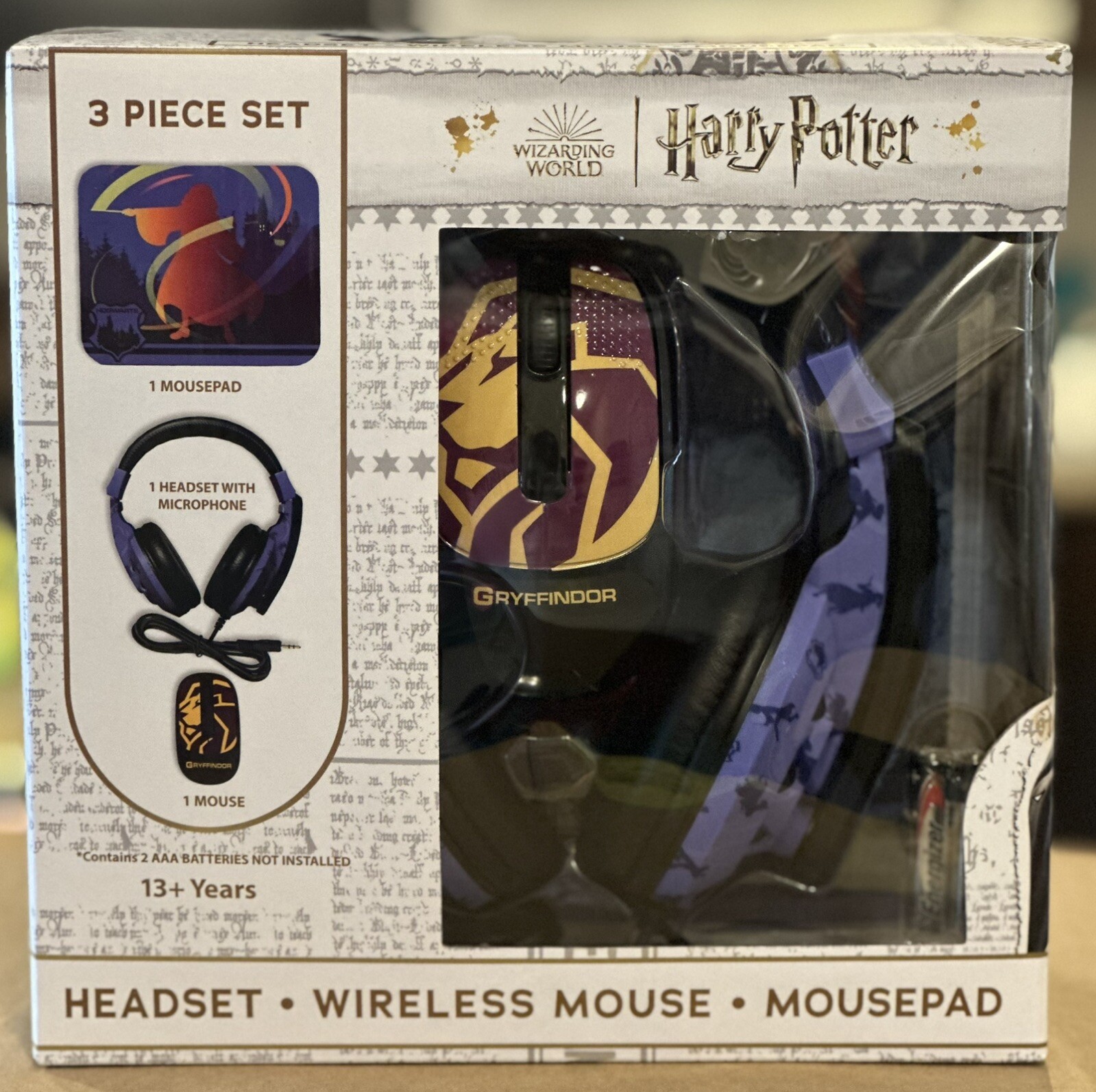 Harry Potter Headsets with Microphone, Wireless Mouse And mouse pad Tech Bundle