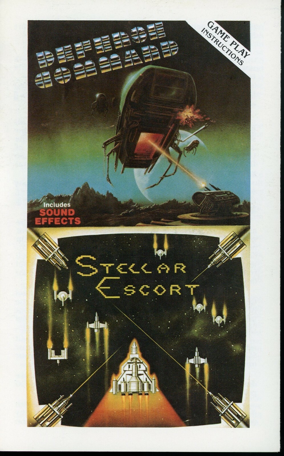 Radio Shack TRS-80 Defense Command and Stellar Escort Manual