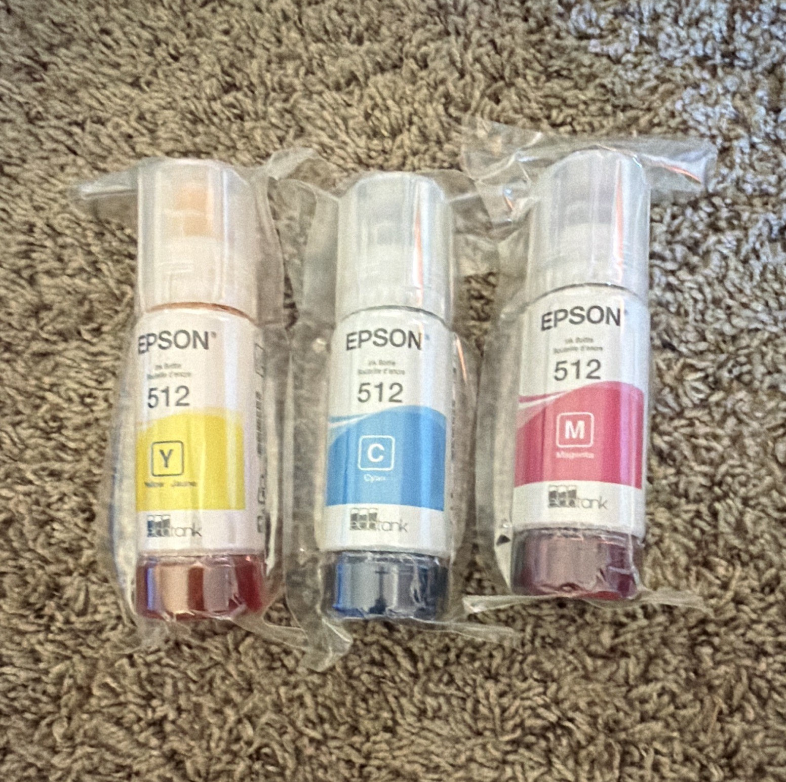 Epson 512 EcoTank Inkjet Refill Bottles 3-Pack Cyan Yellow Magenta