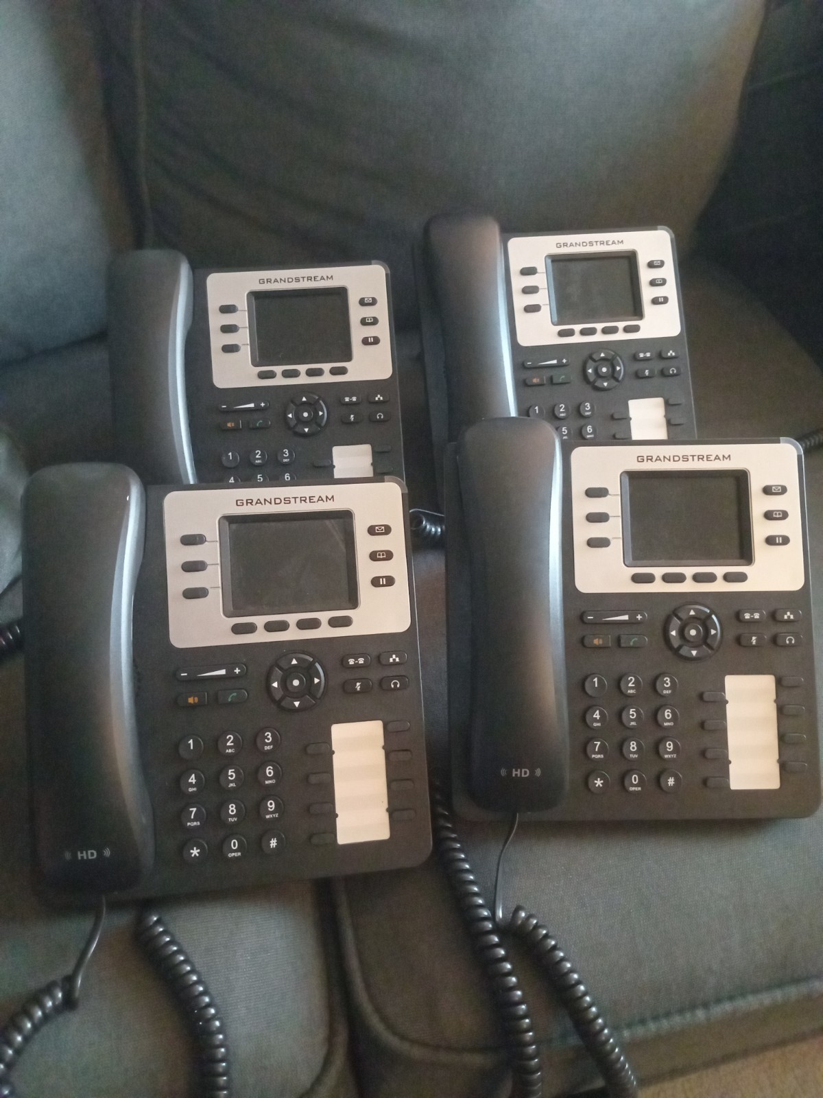 Lot of  4 Grandstream GXP2130 IP Phones - With Stand. Please Read
