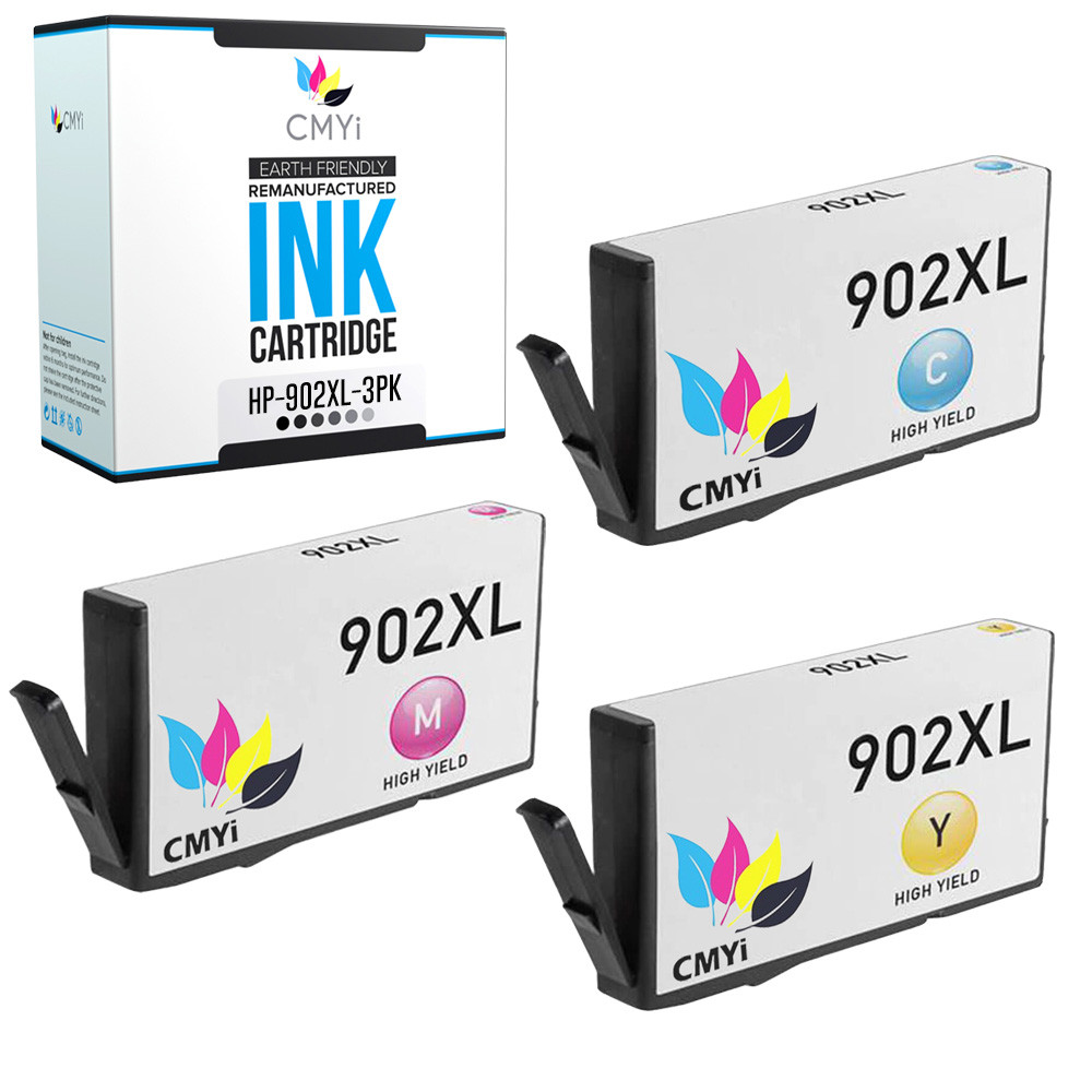 3-Pack Compatible HP 902XL Color Ink Cartridges for OfficeJet Pro 6958 6960 6978